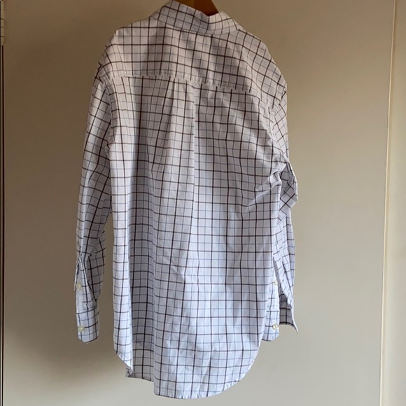 Checkered blue and grey, white button down. - Picture 2 of 2